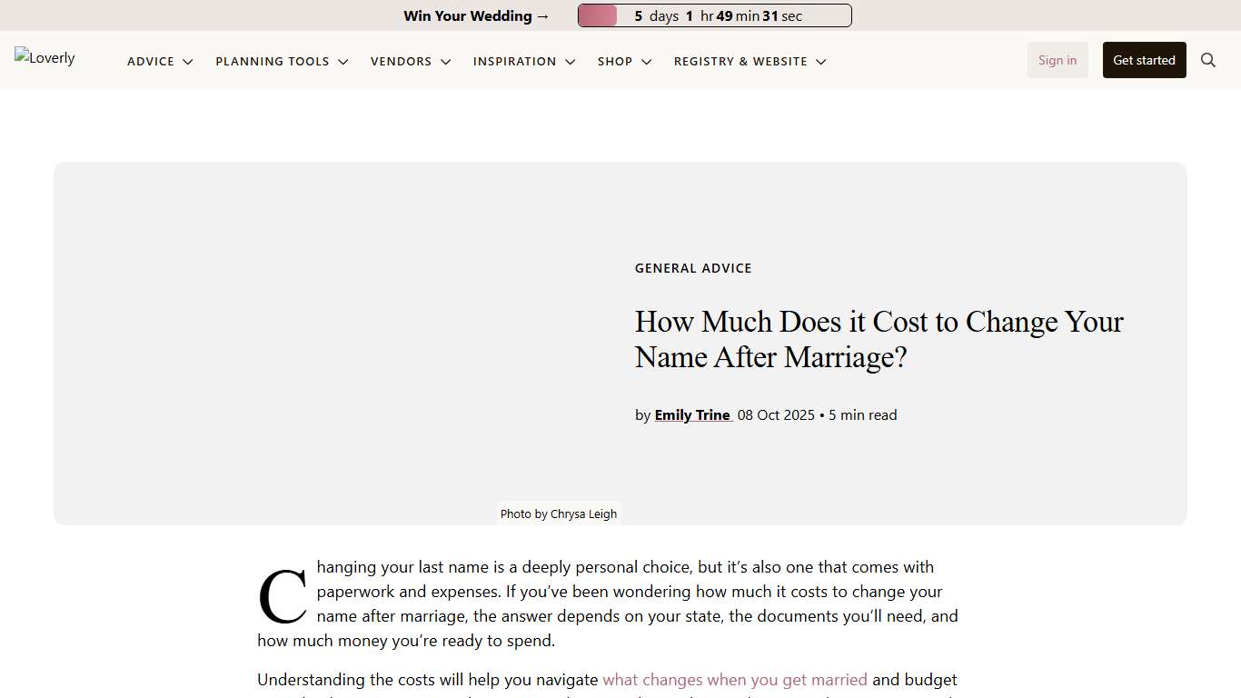How Much Does it Cost to Change Your Name After Marriage?